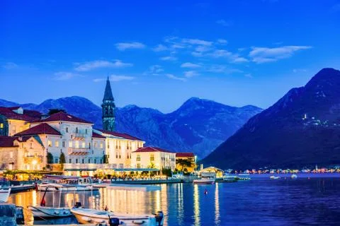 Evening in Perast Stock Photos