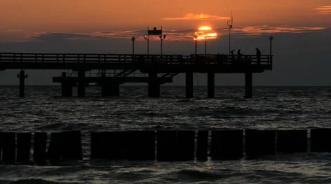 Evening at the pier Stock Footage 40515907