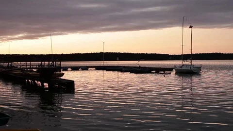 Evening on the pier Stock Footage 113454373