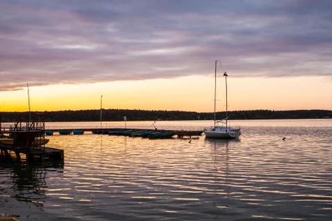 Evening on the pier Stock Photos