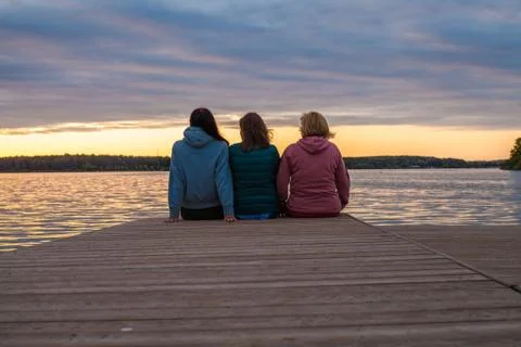 Evening on the pier Stock Photos