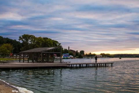 Evening on the pier Stock Photos