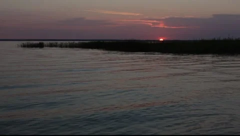 Evening at Pleshcheyevo lake Stock Footage 159372559