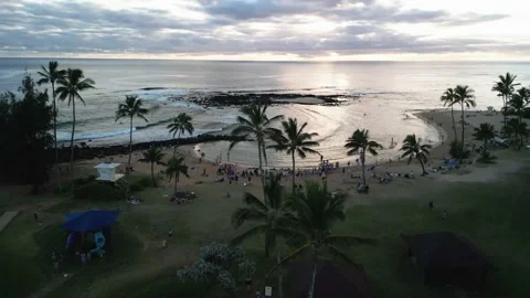 Evening at Poipu Beach Stock Footage 232426422