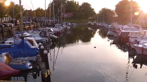Evening in the port. Stock-Footage 34492113