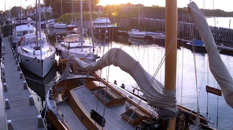 Evening in the port. Stock Footage 34494689