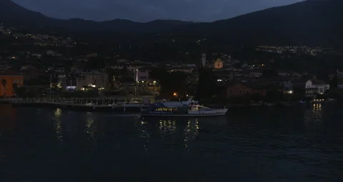 Evening in Port of Sulzano Stock Footage