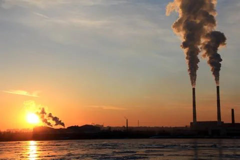 Evening. power station Stock-Fotos