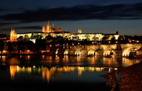 Evening prague. Stock Photos
