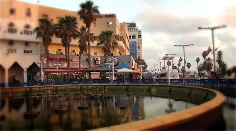 Evening on the promenade in Tel Aviv Stock Footage 40052566