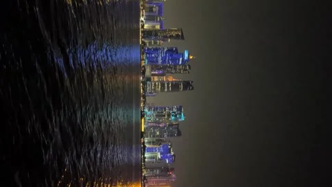 In the evening in Qatar, Doha, view of the bay from the Corniche Stock Footage 330261559