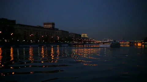 Evening quay in winter Stock Footage 47102431