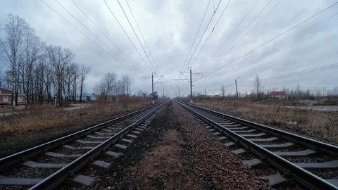 Evening railway Stock Footage 122940183