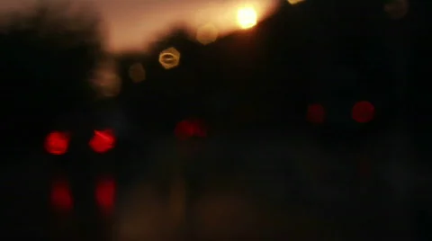 Evening rainy road loop Stock Footage