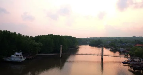 Evening at Rak Samae bridge Stock Footage 89785149