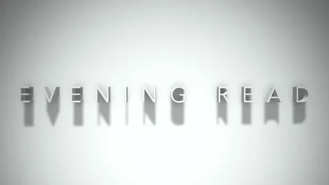 Evening read 3D title animation white text on a white background Stock Footage 299425129
