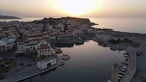 Evening at Rethymno, Crete, Greece Stock Footage 305261237