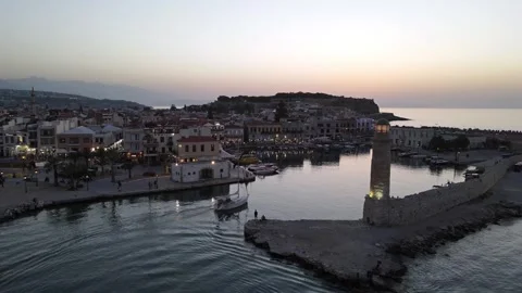 Evening at Rethymno, Crete, Greece Stock Footage 305261285