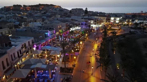 Evening at Rethymno, Crete, Greece Stock Footage 305261430