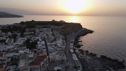 Evening at Rethymno, Crete, Greece Stock Footage 305263568