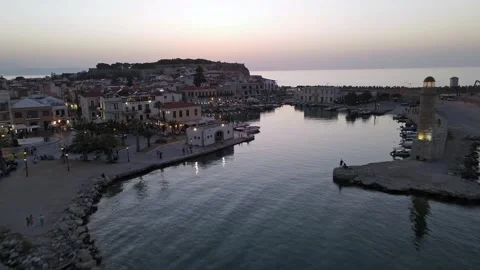 Evening at Rethymno, Crete, Greece Stock Footage 305263751