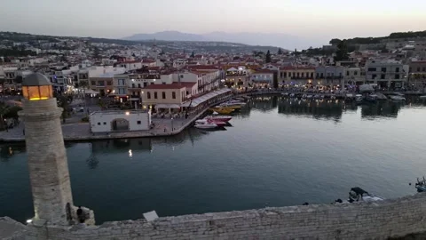 Evening at Rethymno, Crete, Greece Stock Footage 305263790