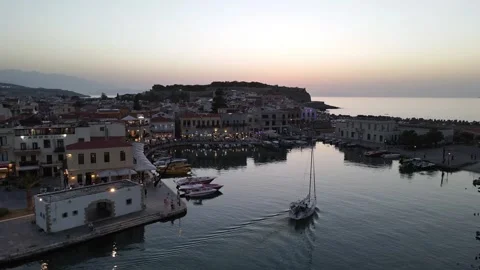 Evening at Rethymno, Crete, Greece Stock Footage 305263966
