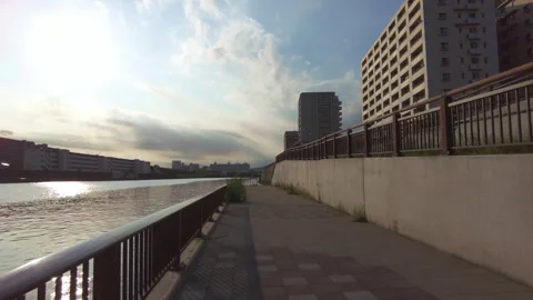 Evening ride along Sumida River Vídeo Stock 260347525
