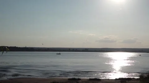 Evening on the river Stock Footage 56606788