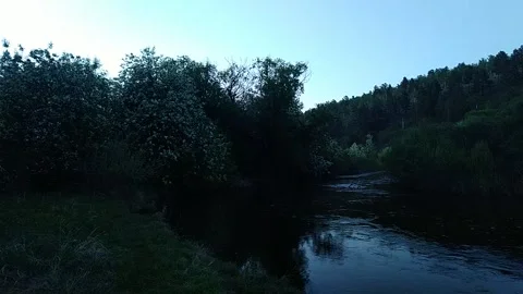 Evening on the river Stock Footage 156175321