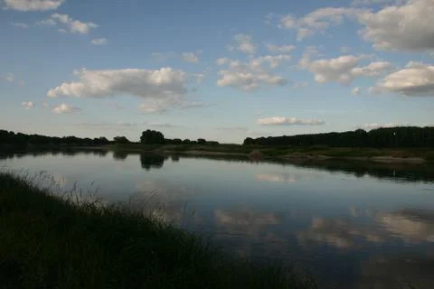 Evening on the river Stock Photos
