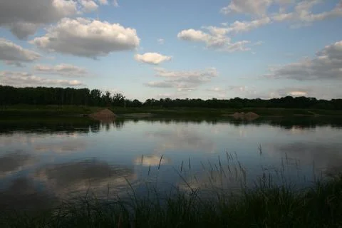 Evening on the river Stock Photos