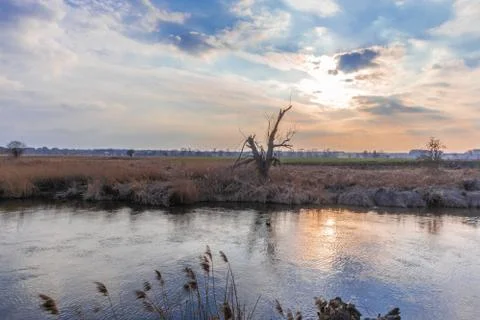  Evening by the river Stock Photos