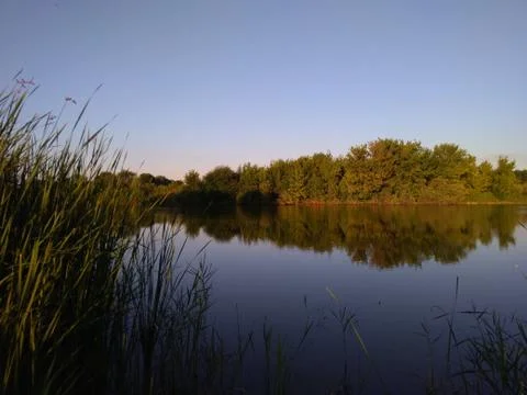 Evening on the river Foto stock