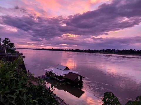 Evening by the river Stock Photos