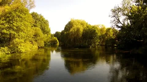 Evening River Scene Stock Footage 12143568