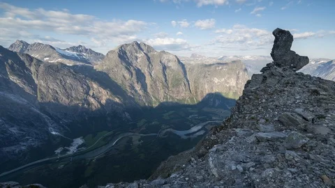 Evening at rock formation Mannen Stock Footage 122987233
