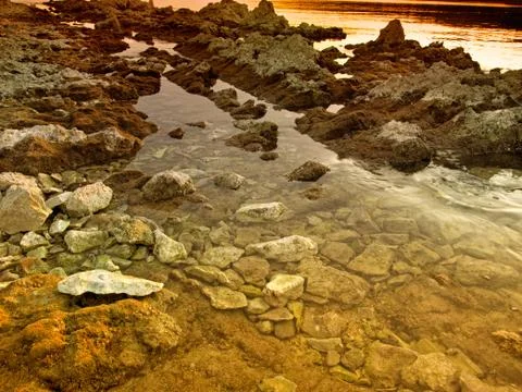 Evening rock Stock Photos