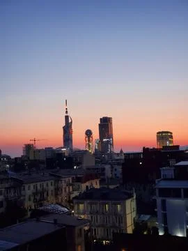 Evening roofs Stock Photos