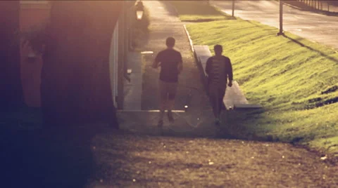 Evening runner in Summer Park. Stock Footage 53428304