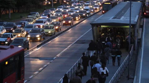 Evening Rush hour Bogota Colombia Stock Footage 35106989