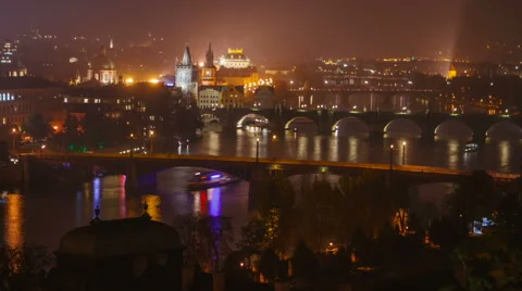 Evening rush hour on the river Stock Footage 49024321