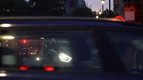 Evening Rush Hour Traffic in Central London, UK Stock Footage 111367726