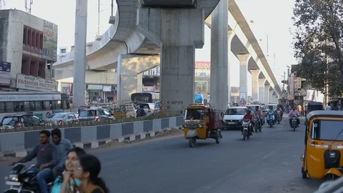 Evening rush hour traffic INDIA Stock Footage 83288902