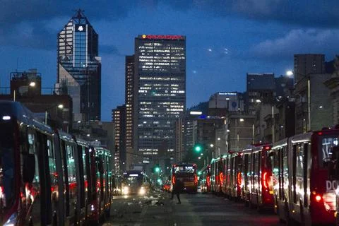 Evening rush hour traffic Stock Photos