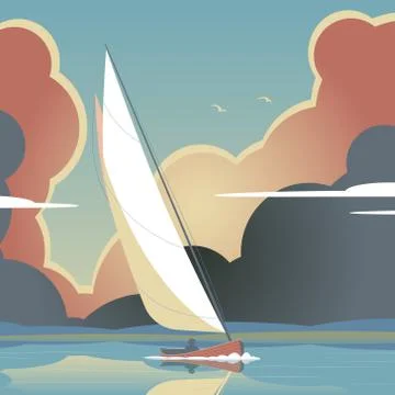 Evening sail Stock-Illustration