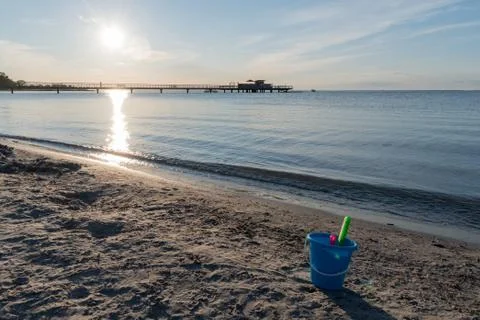 Evening by a sand beach Stock Photos