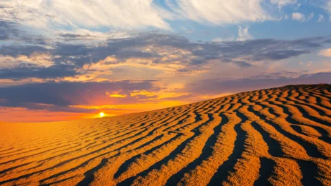 Evening sandy desert landscape time lapse scene Stock-Footage 297757638