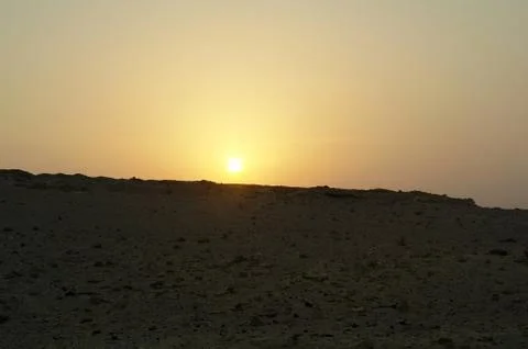 Evening scene in desert Stock Photos