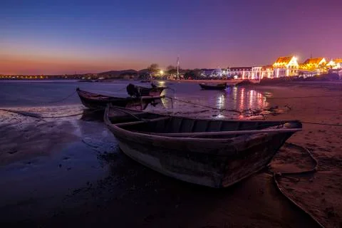 The evening scenery of the sea Stock Photos